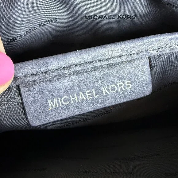 MICHAEL KORS Jet Set East West Crossbody Bag Black MK Signature Top Zip Purse - Picture 14 of 16